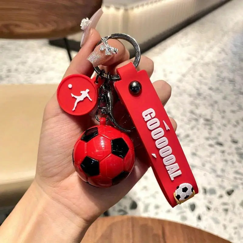 Porte-clés ballon de foot coloré – Accessoire tendance homme | Breloque football avec sangle GOOOOAL