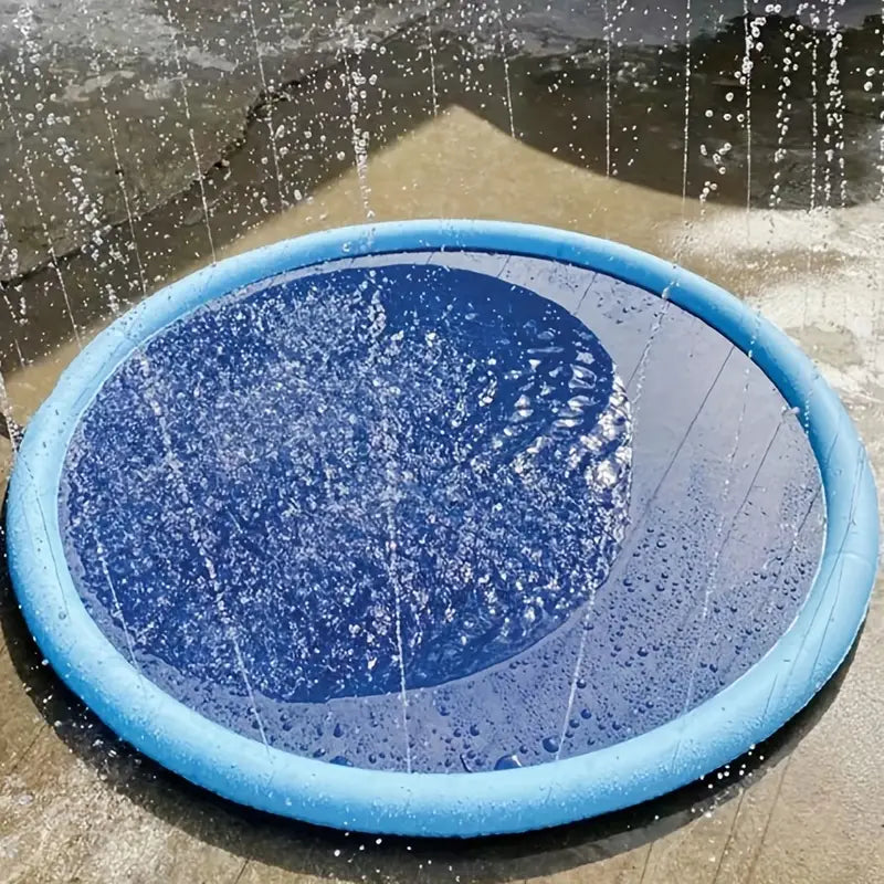 Tapis de Jeu d’Eau pour Enfants Fontaine Splash Gonflable Extérieure, Idéal Jardin & Été