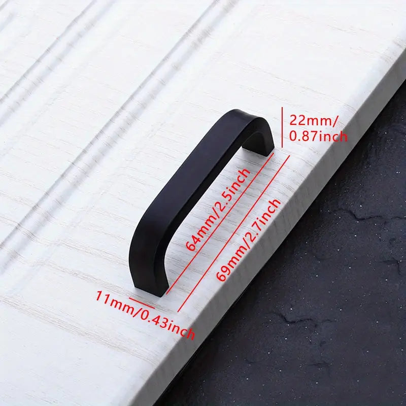 Poignées de Meuble Noires en Aluminium – Différentes Tailles pour Tiroirs, Portes et Armoires – Accessoires de Manutention Élégants et Durables