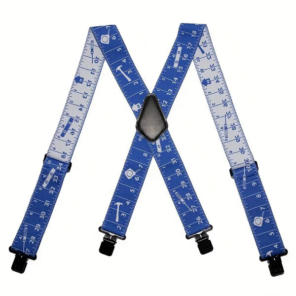 Bretelles homme motif mètre ruban, coloris Bleu