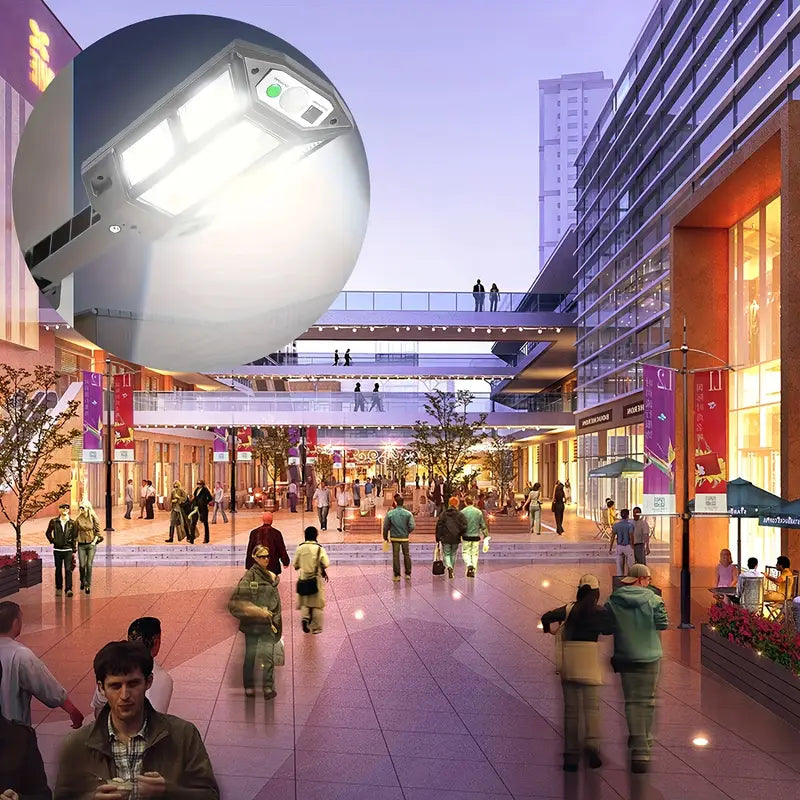 Projecteur Solaire LED Extérieur avec Détecteur de Mouvement – Éclairage de Sécurité Étanche pour Jardin, Allée et Façade