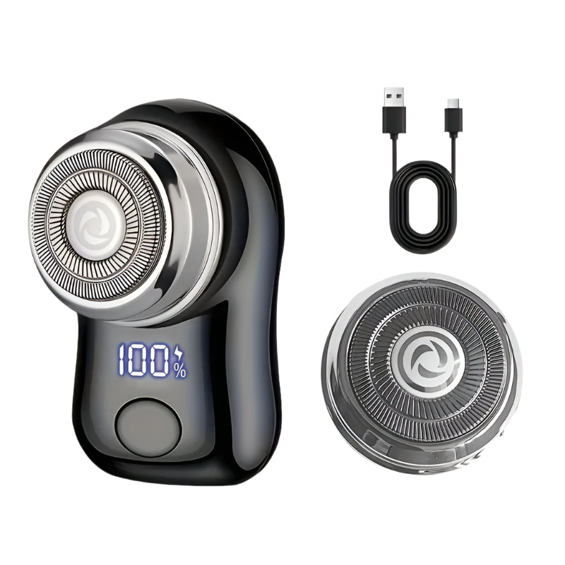 Rasoir Électrique Rechargeable Homme – Tondeuse Visage Précise avec Écran LED et Lames Rotatives
