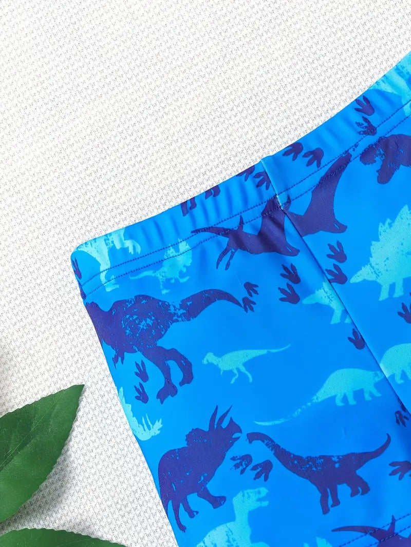 Maillot de bain garçon bleu motif dinosaures – Short de bain enfant ludique et confortable