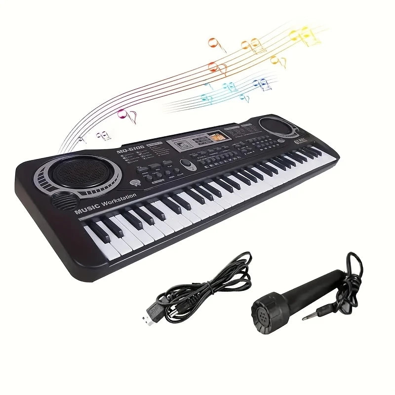 Clavier électronique 61 touches avec support – Piano numérique pour enfants et débutants