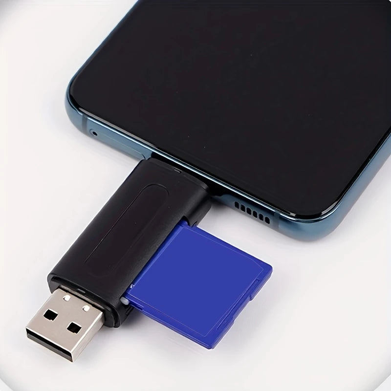 Lecteur de Carte SD/TF USB et USB-C – Double Connectique pour Smartphones, PC et Tablettes
