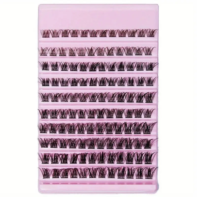 Faux Cils en Touffes Volume Naturel – Extension Individuelle Facile à Poser pour un Regard Intense et Élégant – Lot Professionnel Réutilisable