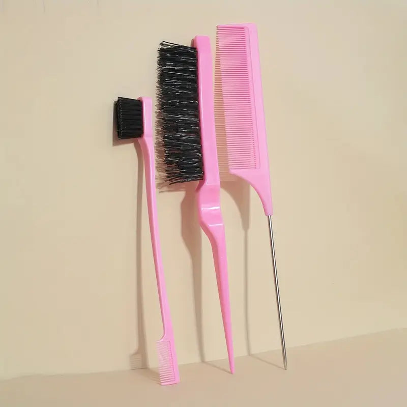 Kit Coiffure Professionnel 6-en-1 – Brosse, Peignes, Vaporisateur & Outils de Séparation