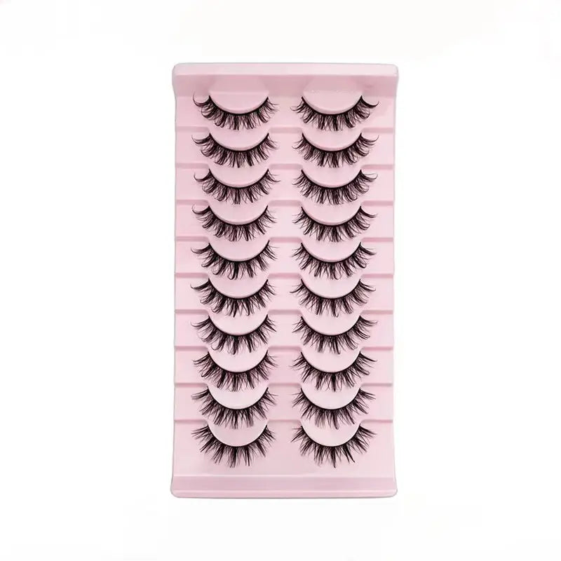 Lot de Faux Cils 10 Paires – Volume XXL Effet 3D, Regard Intense et Glamour, Réutilisables et Faciles à Poser