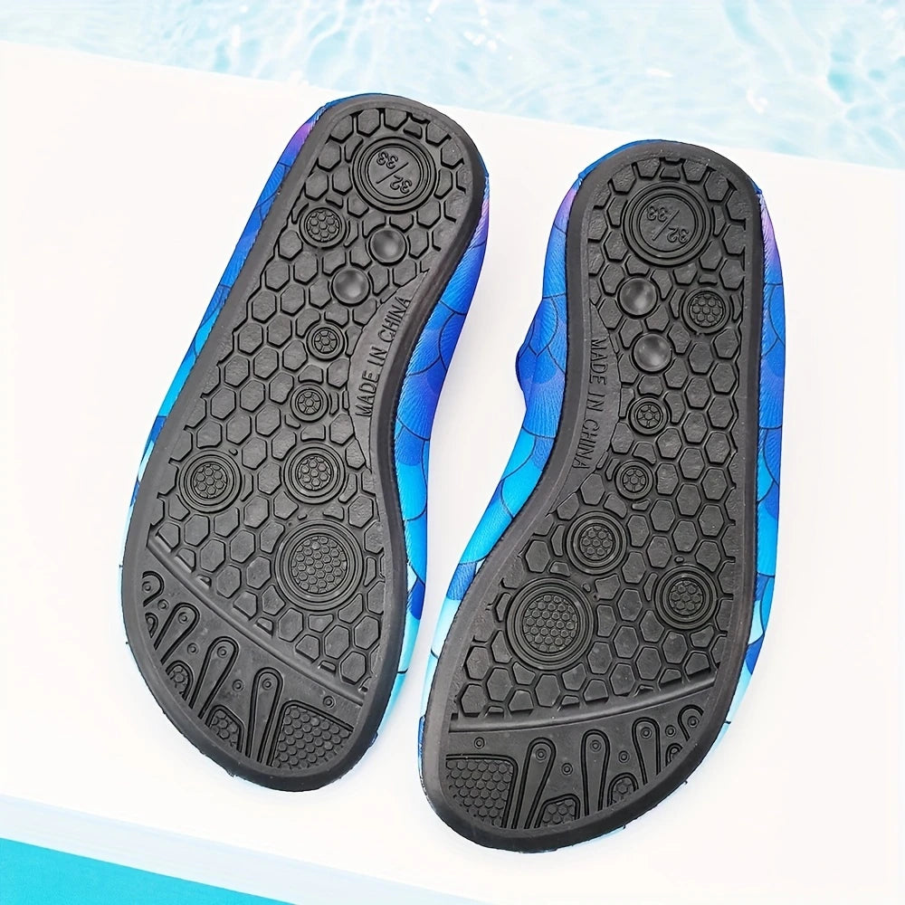 Chaussures Aquatiques Enfant Motif Écailles – Antidérapantes et Ultra Légères