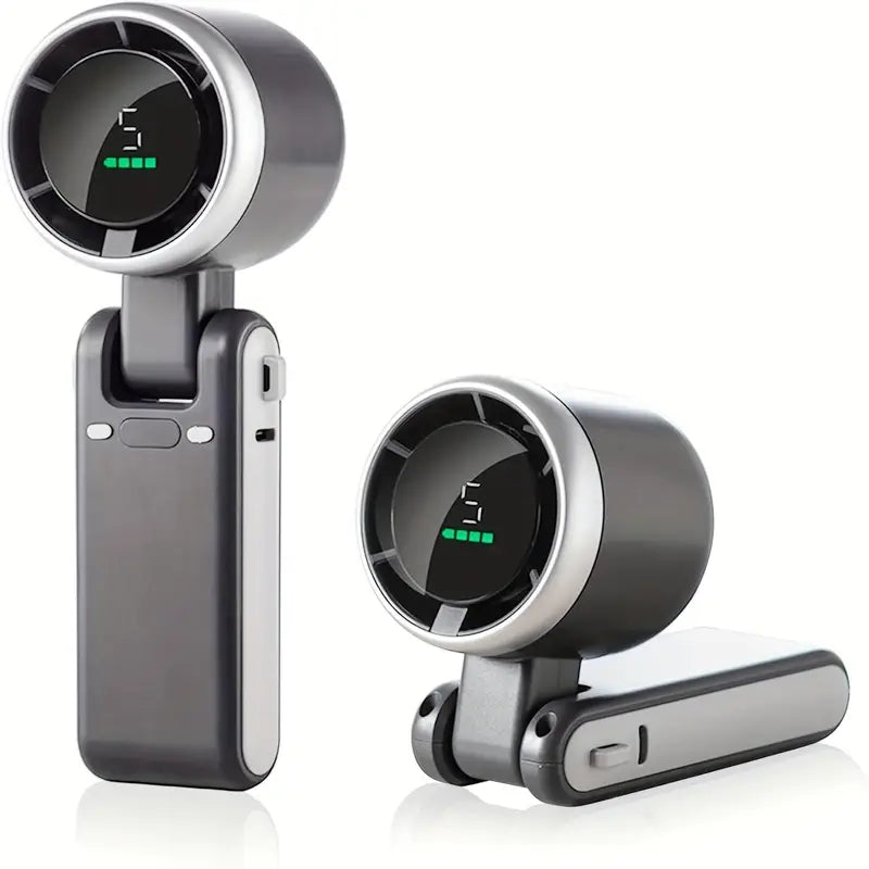 Mini Ventilateur Électrique Portable à Affichage LED – 5 Vitesses, Rechargeable USB, Idéal pour la Détente et le Bien-Être en Été