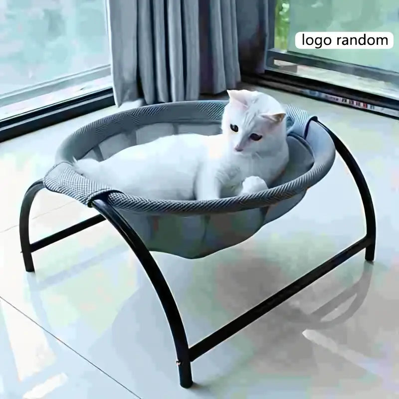 Lit Suspendu pour Chat avec Structure Métallique – Panier Respirant et Design Élevé pour Repos Confortable