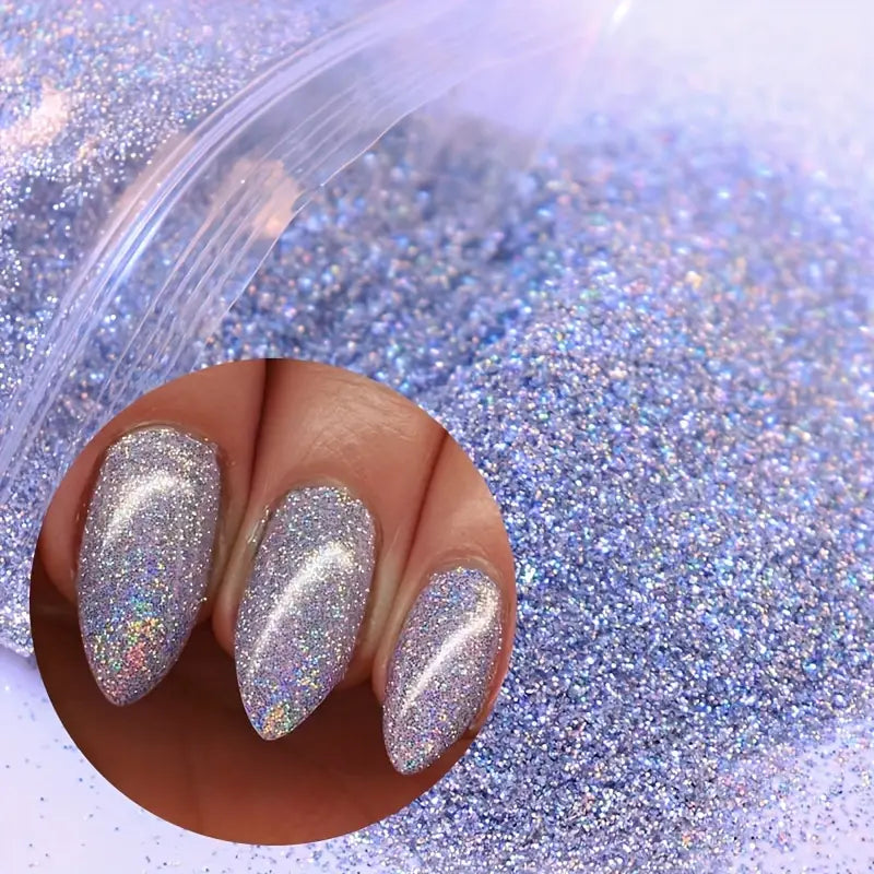 Vernis en Poudre Pailleté Holographique – Couleurs Brillantes pour Nail Art Scintillant