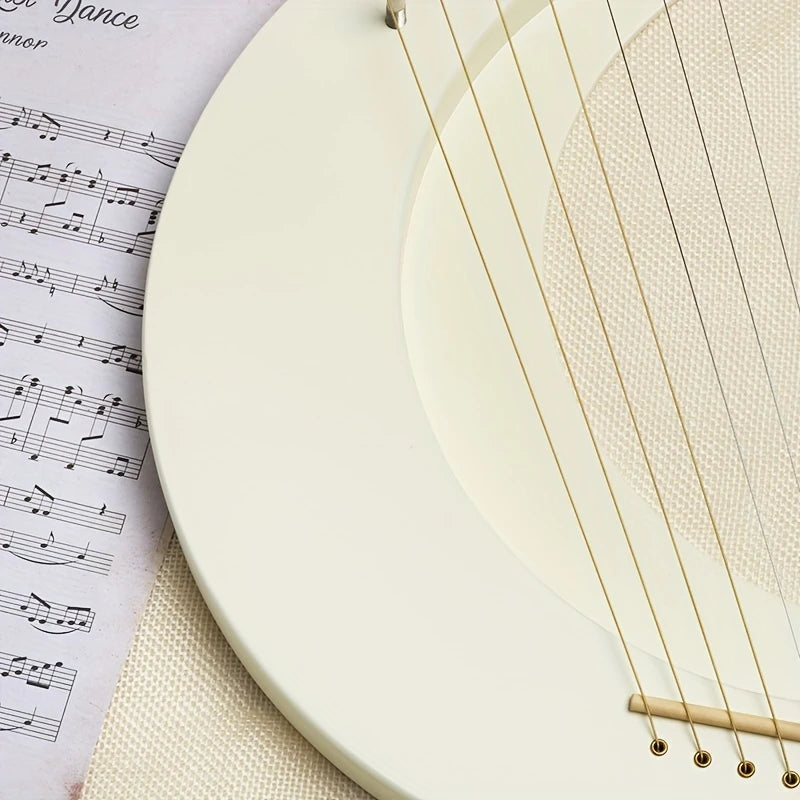 Harpe Lyre en Forme de Lune – Instrument à Cordes Élégant 7 Notes, Design Minimaliste pour Musique Douce & Décoration Artistique
