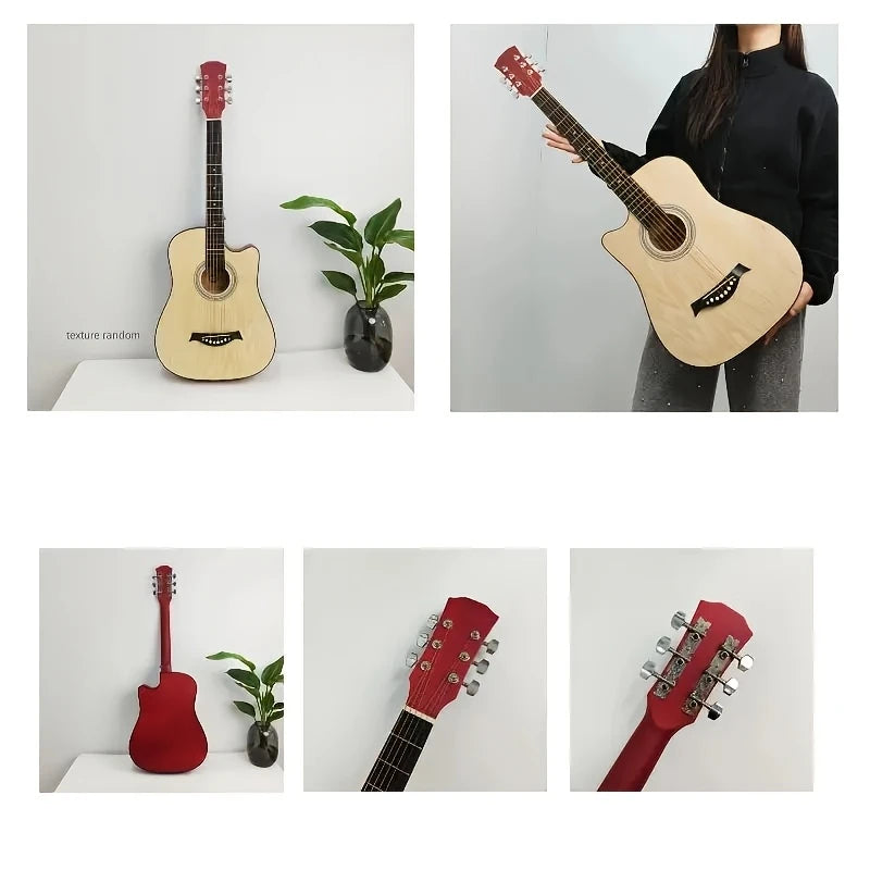 Guitare Acoustique Folk 4/4 – Son Clair et Puissant pour Débutants & Intermédiaires