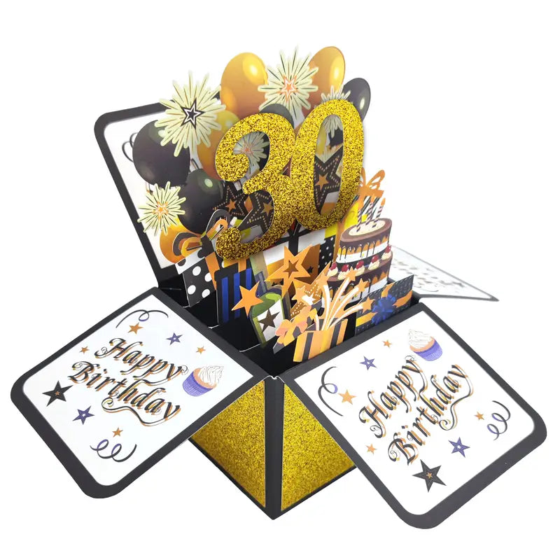 Carte Pop-Up Anniversaire 18 Ans – Boîte Surprise 3D avec Ballons et Gâteau | Idée Cadeau Originale