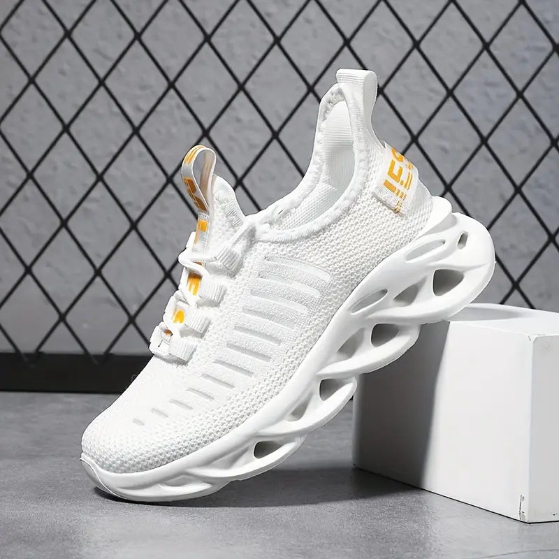 Chaussures bébé garçon blanches – Baskets respirantes légères à semelle amortissante