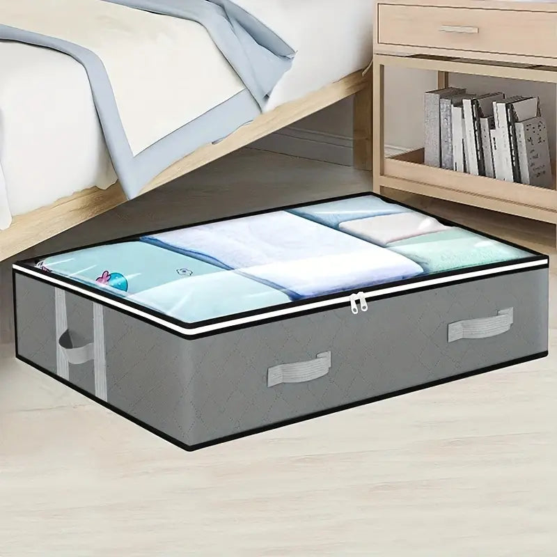 Housse de Rangement Sous Lit avec Fermeture Éclair – Grande Capacité pour Vêtements, Couettes et Jouets