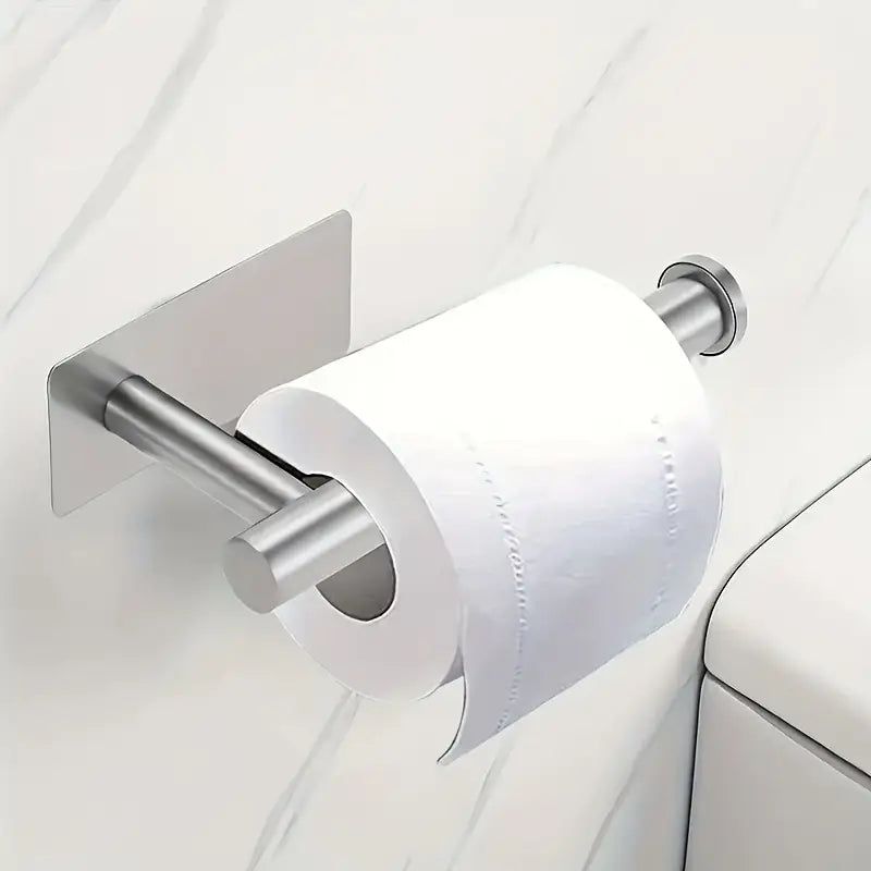 Porte-Papier Toilette Inox Autocollant – Support Mural Sans Perçage pour Salle de Bain Moderne