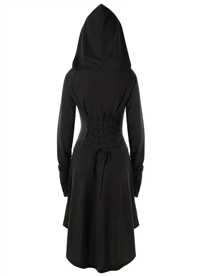 Robe médiévale à capuche – Déguisement gothique et fantasy pour femme
