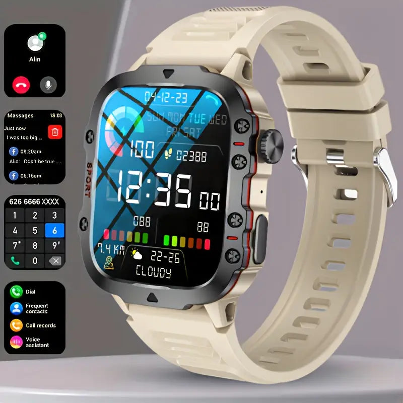 Montre connectée multisport avec appels et suivi santé – Écran HD, GPS, notifications et assistant vocal
