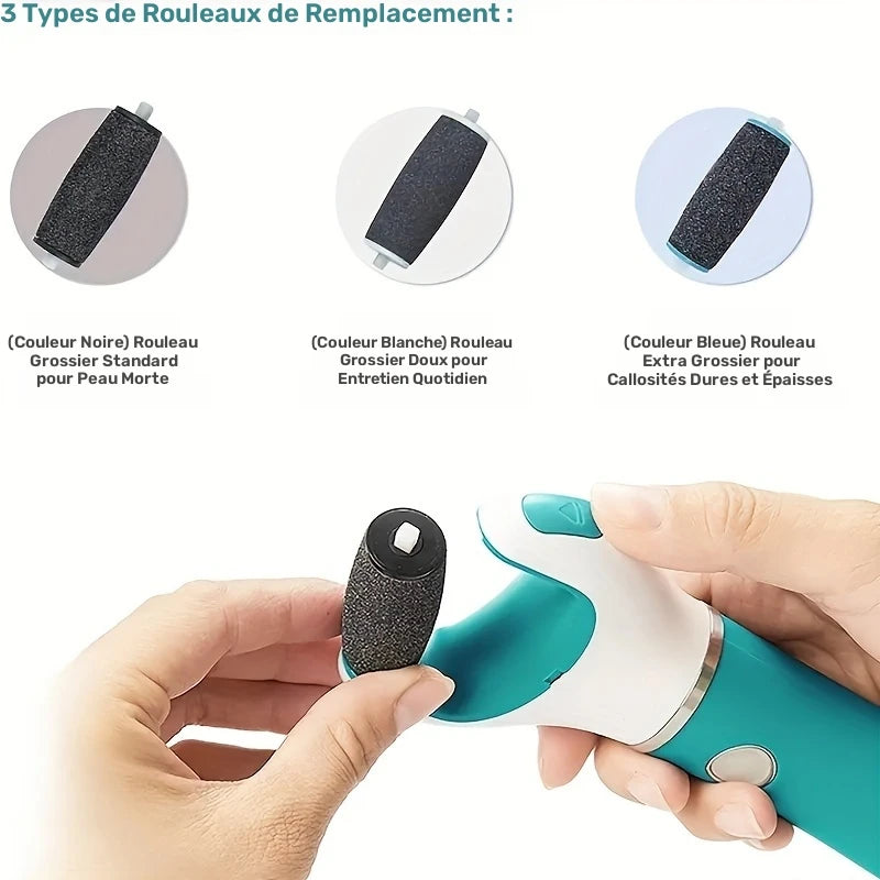 Recharges Rouleaux pour Râpe Électrique Pieds – Lot de 09 Têtes Exfoliantes Anti-callosités