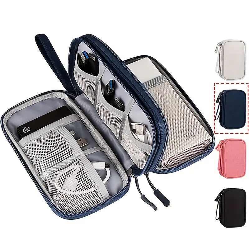 Étui de Rangement pour Accessoires Électroniques – Pochette Organisateur Câbles, Chargeurs, Écouteurs et Powerbank avec Compartiments