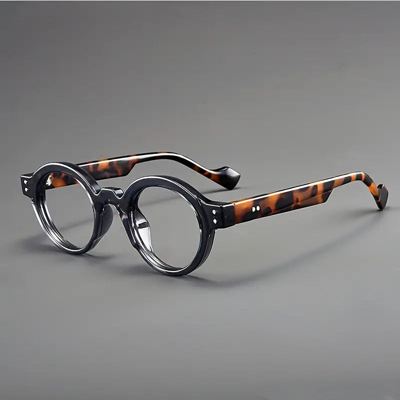 Lunettes homme rondes rétro – Monture épaisse noire style vintage tendance