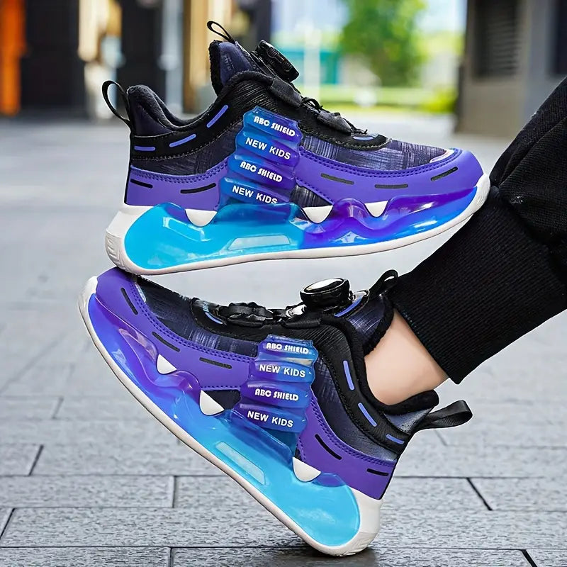 Chaussures bébé garçon sport lumineuses – Baskets respirantes bleu violet tendance