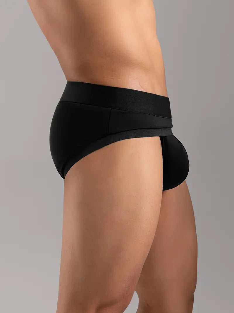 Jockstrap sexy homme noir – Slip échancré moulant avec ceinture large, Confort & séduction audacieuse