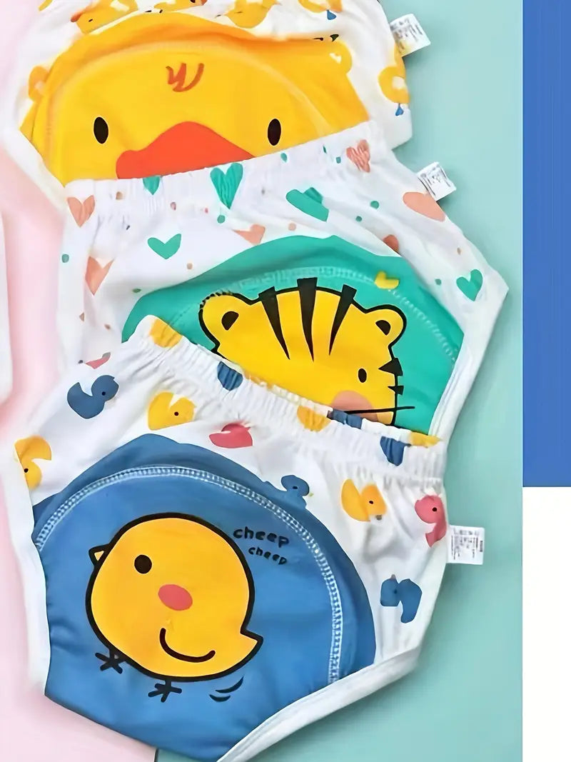 Culottes d’apprentissage bébé réutilisables – Lot de 4 couches lavables imprimées animaux mignons