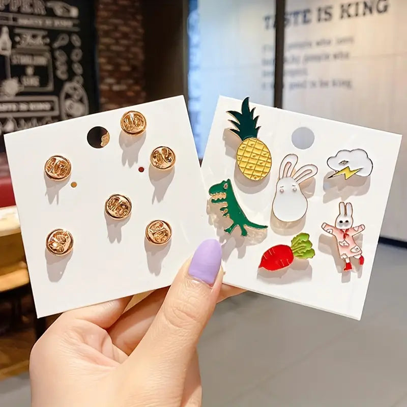 Lot de Broches Enfant Colorées – Boutons Fantaisie Animaux, Fruits et Objets Ludiques