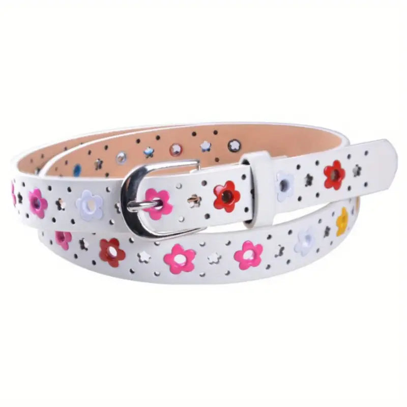 Ceinture Enfant avec Motifs Fleur Colorés – Accessoire Mode Ajustable et Ludique
