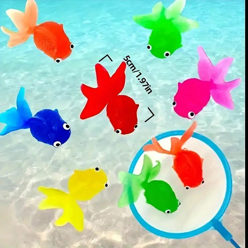 Lot de 12 Mini Poissons en Plastique Souple – Jouets de Bain ou de Piscine pour Enfants (Couleurs Aléatoires)
