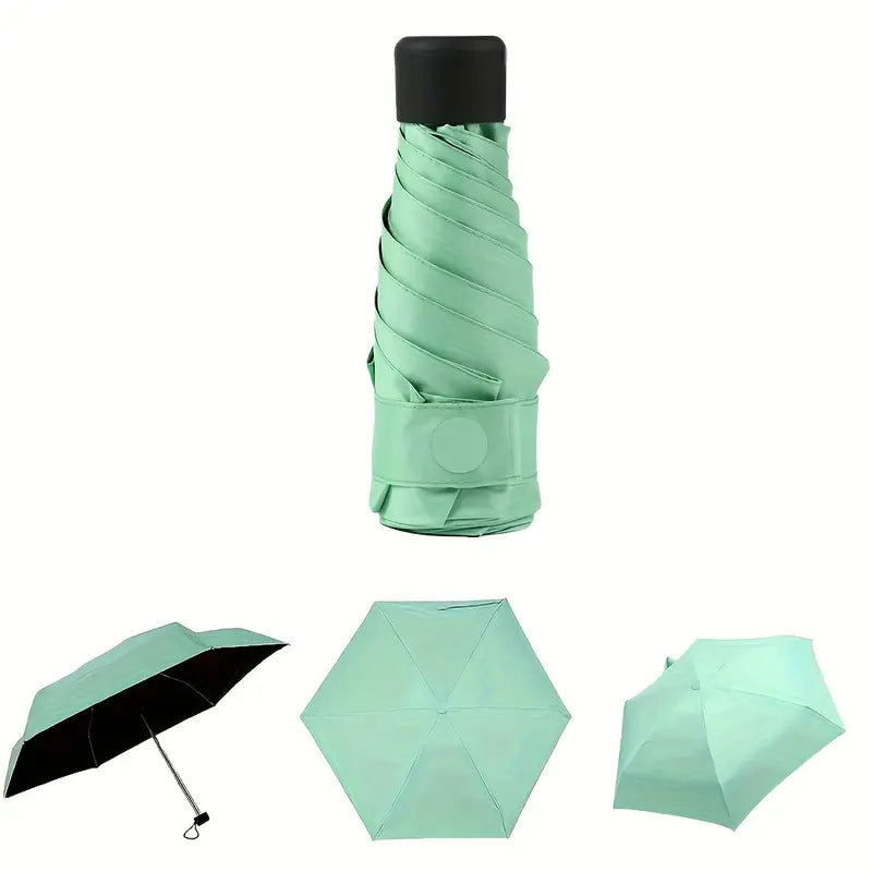 Mini parapluie de voyage vert  Protection imperméable et design élégant