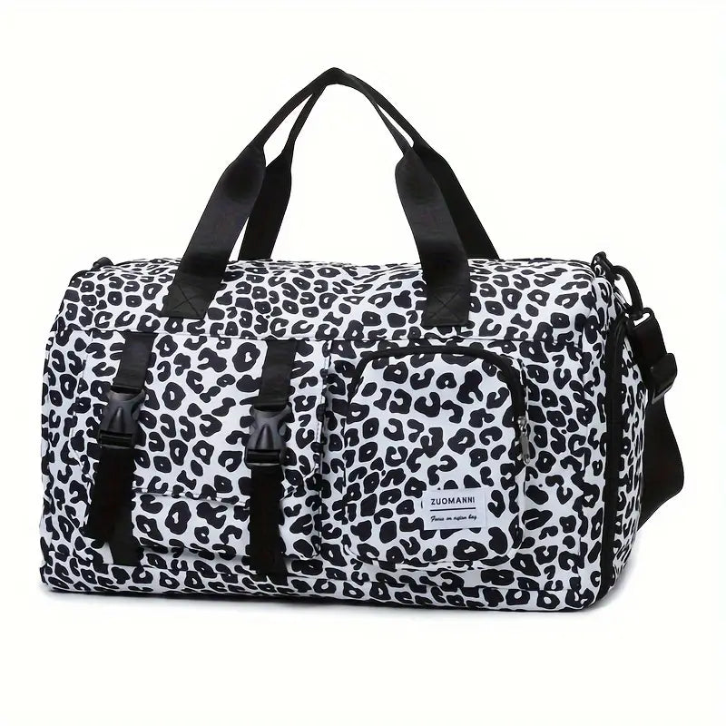 Sac de Voyage Sport et Week-End Rose Imprimé Léopard – Cabine Grande Capacité avec Bandoulière Réglable