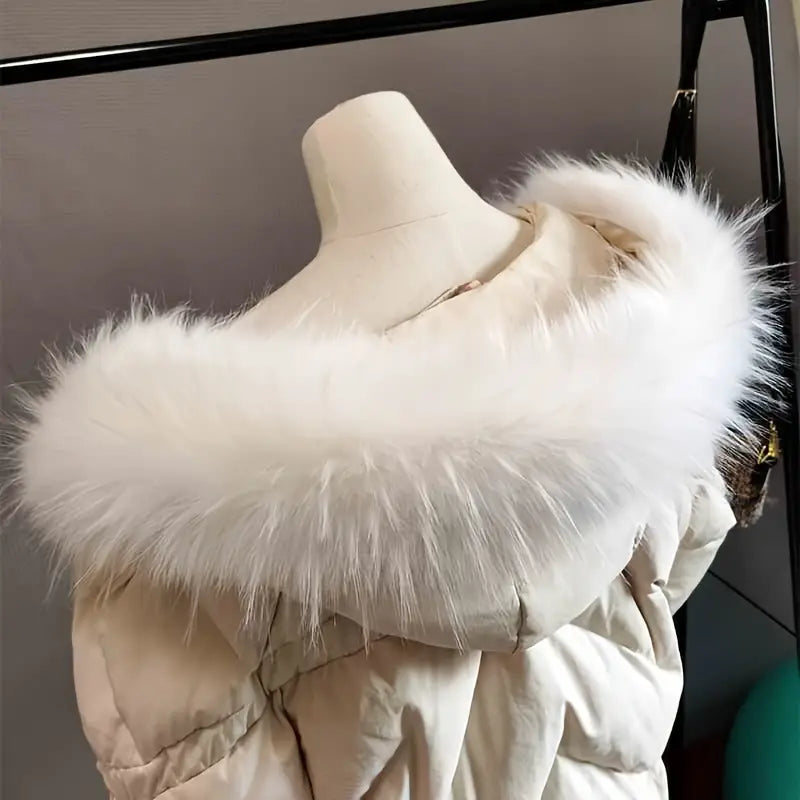 Faux col femme en fausse fourrure blanche – Col amovible chic et douillet pour manteaux et vestes d’hiver