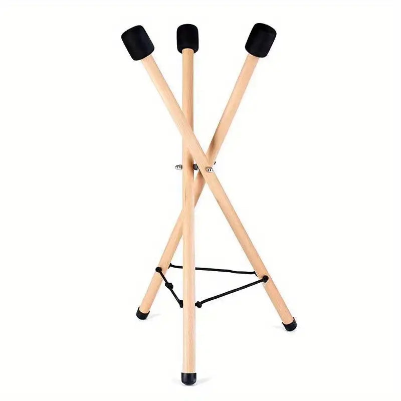 Support de Tambour en Bois – Trépied Pliable Antidérapant pour Djembé, Congas ou Bongos