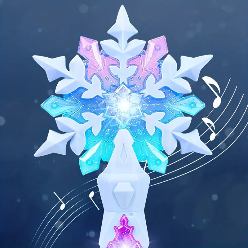 Baguette magique lumineuse flocon de neige – Accessoire déguisement princesse et fée