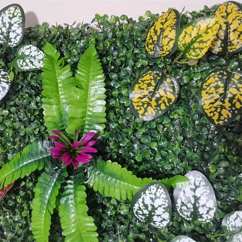 Panneau de Feuillage Artificiel avec Fleurs Décoratives – Habillage Mur et Clôture pour Jardin, Terrasse ou Balcon