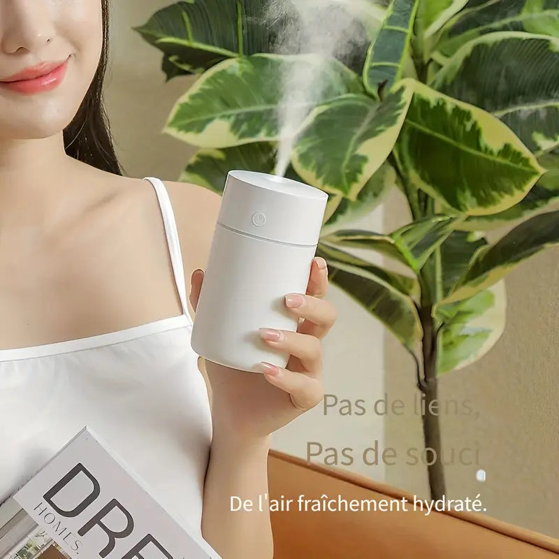 Mini humidificateur d’air USB avec lumière LED – Diffuseur silencieux pour bureau, voiture ou chambre
