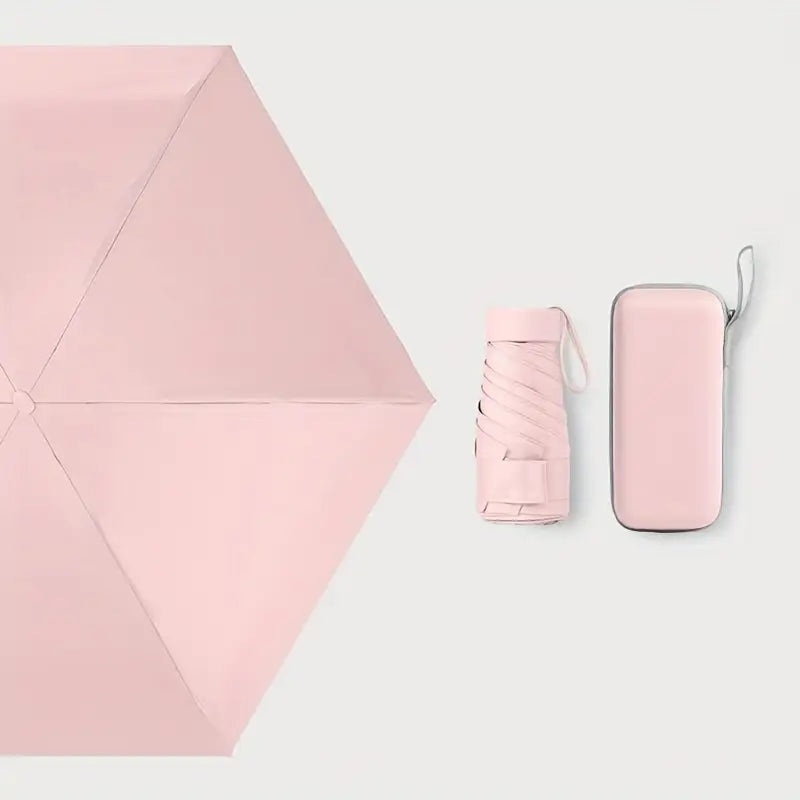 Parapluie pliable bleu ciel avec étui rigide  Compact, léger et imperméable