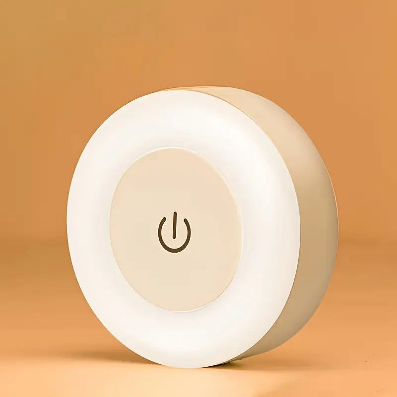 Veilleuse LED Murale Ronde avec Capteur Tactile – Éclairage de Nuit Portable et Économique pour Chambre, Couloir et Bébé