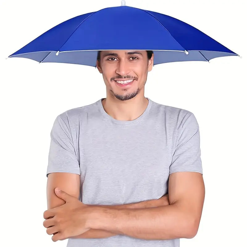 Chapeau Parapluie Mains Libres – Accessoire Extérieur Anti-Pluie et Anti-UV, Idéal Randonnée, Pêche et Camping