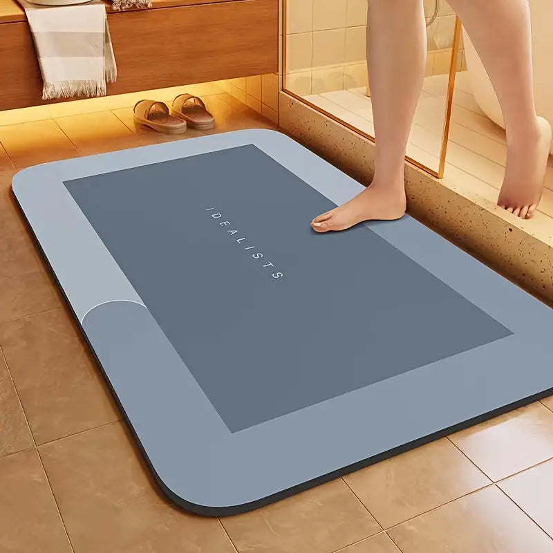 Tapis de Bain Absorbant Antidérapant – Séchage Rapide et Ultra Fin pour Salle de Bain Moderne