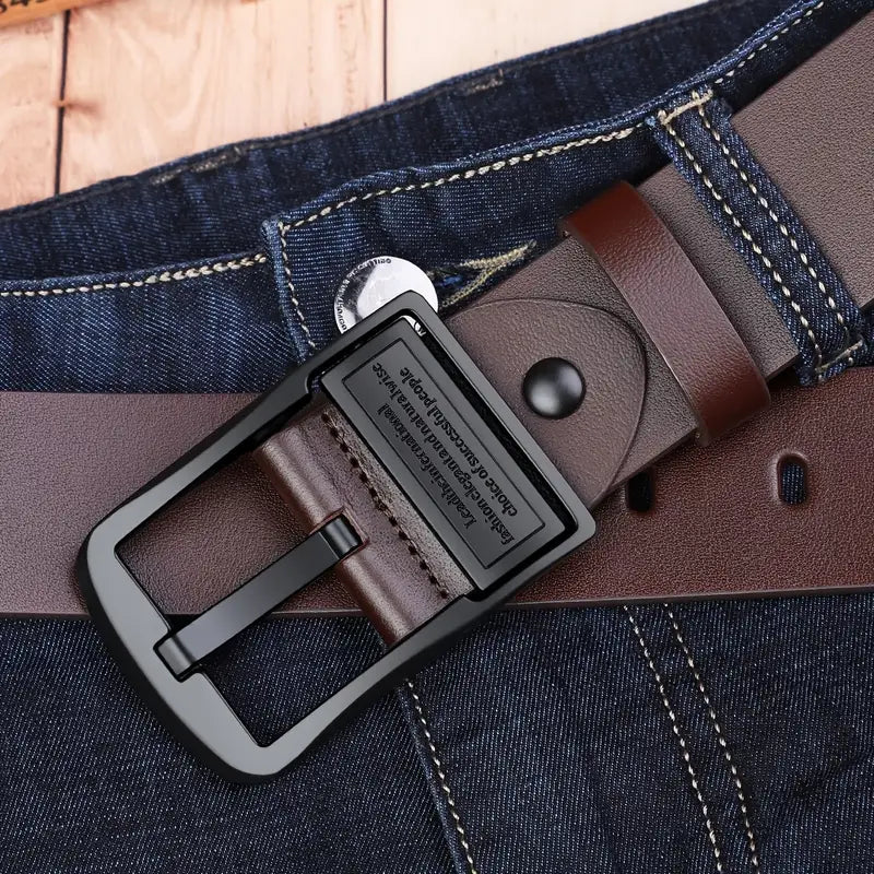 Ceinture homme noire en cuir avec boucle automatique élégante – Style business et décontracté