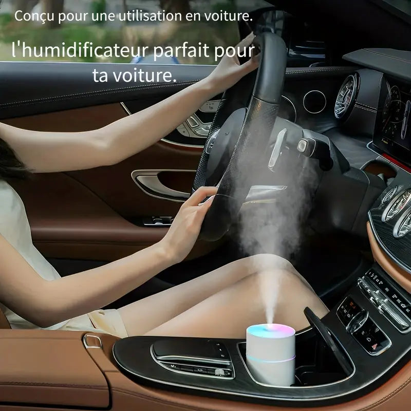 Mini humidificateur d’air USB avec lumière LED – Diffuseur silencieux pour bureau, voiture ou chambre