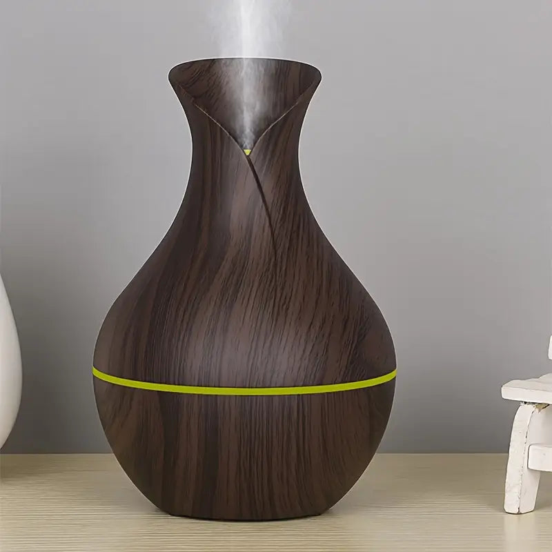 Diffuseur d'Huiles Essentielles en Forme de Vase – Humidificateur d’Air Silencieux LED, Parfum et Bien-Être au Quotidien