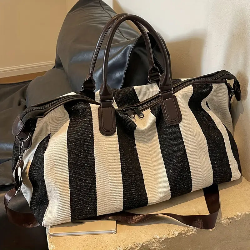 Sac de Voyage Cabine Imprimé Zèbre – Sac Week-End Tendance Grande Capacité avec Bandoulière Réglable