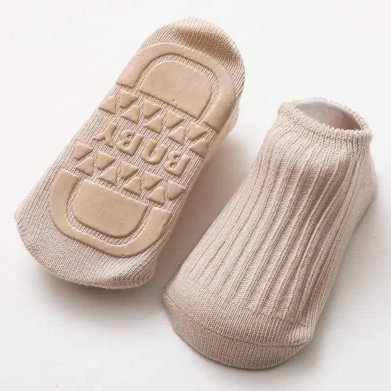 Chaussettes antidérapantes bébé – Bas confort coton respirant, unisexes et colorés pour premiers pas en sécurité