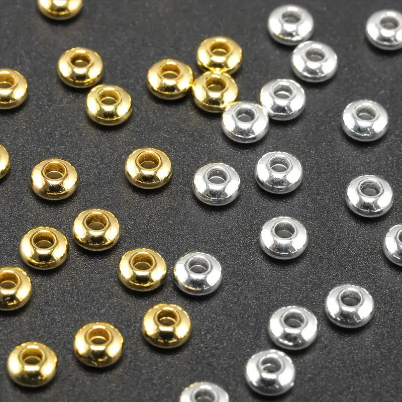 Intercalaires Rondelles Métal Doré & Argenté – Perles Séparatrices pour Perles DIY | Perlage & Fabrication de Bijoux